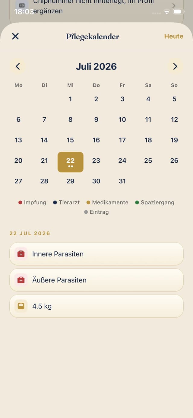 Pflegekalender