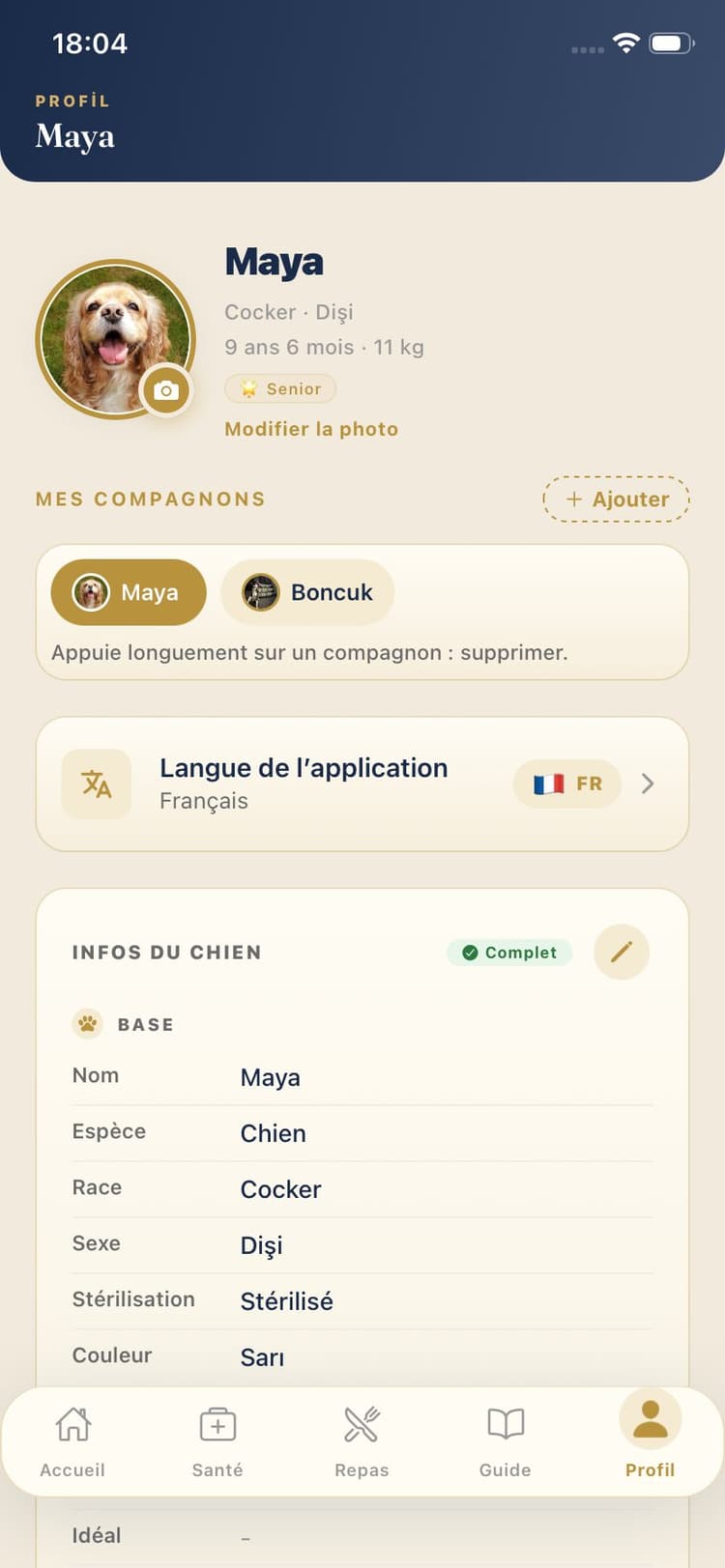 Capture d’écran de Maya Pet