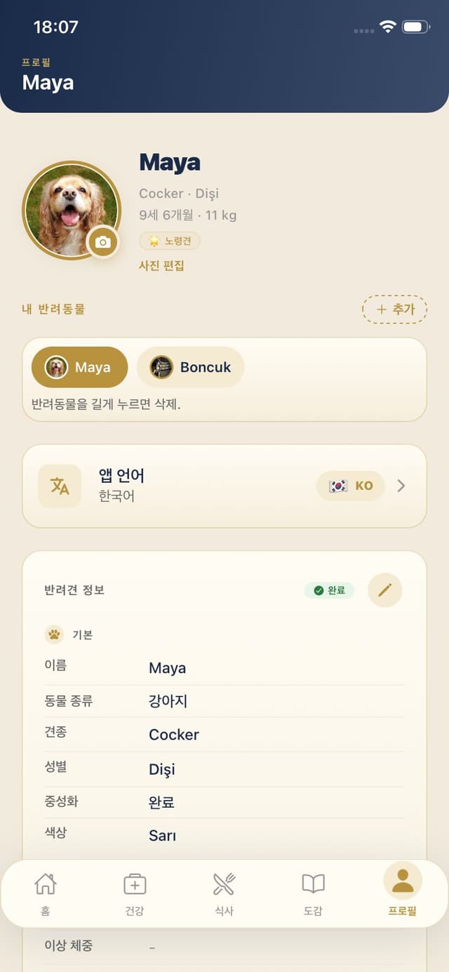 강아지 프로필